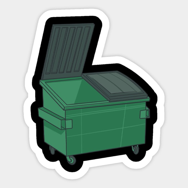 Dumpster Rubbish Bin Sticker by fromherotozero